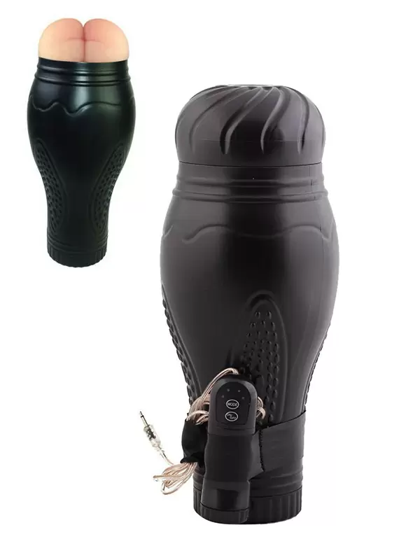 Мастурбатор попка в колбе Pink Butt с вибрацией и проводным пультом – телесный