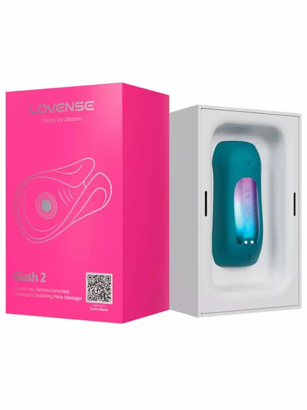 Интерактивный мастурбатор Lovense Gush 2, 10,6 см, точечная вибрация, бирюзовый