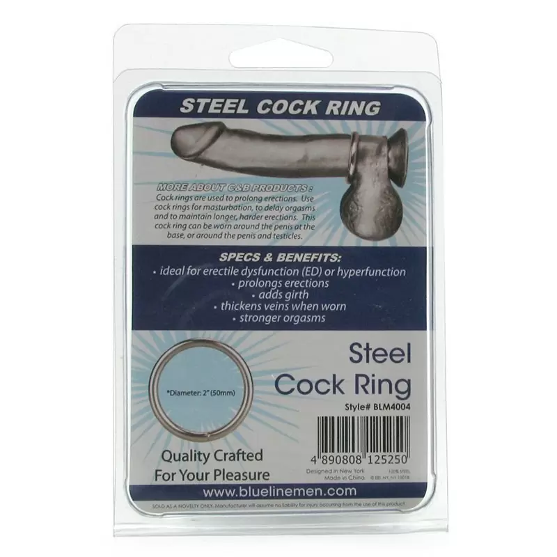 Стальное эрекционное кольцо Steel Cock Ring  2” – серебристый