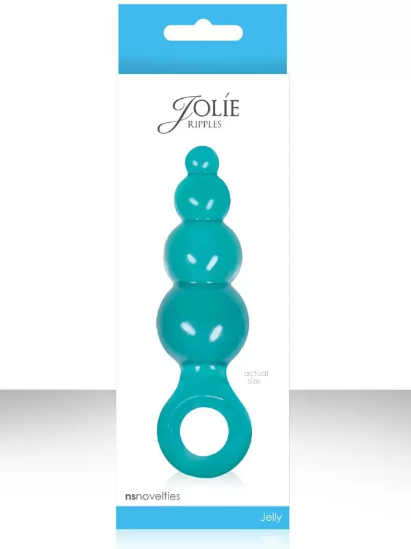Анальная пробка с кольцом Jolie Ripples Medium – голубая