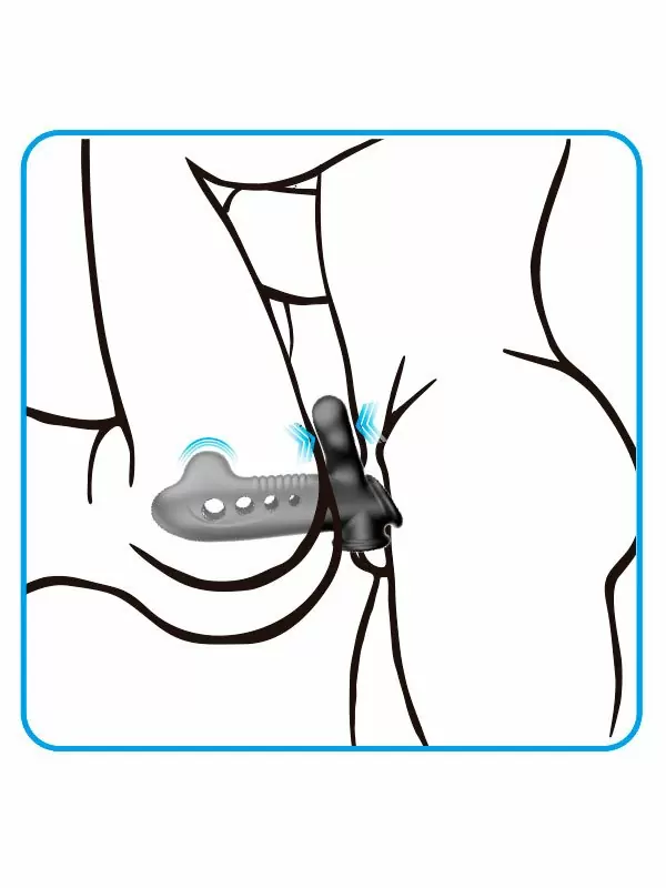 Насадка удлинитель Baile Crane, с подхватом мошонки, с воздушным мешочком, черный
