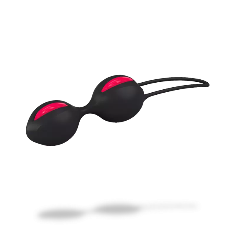 Вагинальные шарики Smartballs Duo с шариком внутри - черный с малиновым