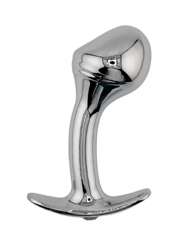 Изогнутая алюминиевая анальная пробка для ношения Medium