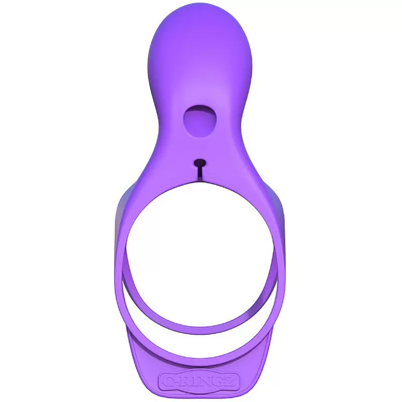 Эрекционное кольцо-насадка Ultimate Couples Cage с вибрацией – фиолетовый