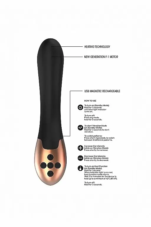 Виромассажер для точки G с вибрацией и функцией нагрева Posh (черный)