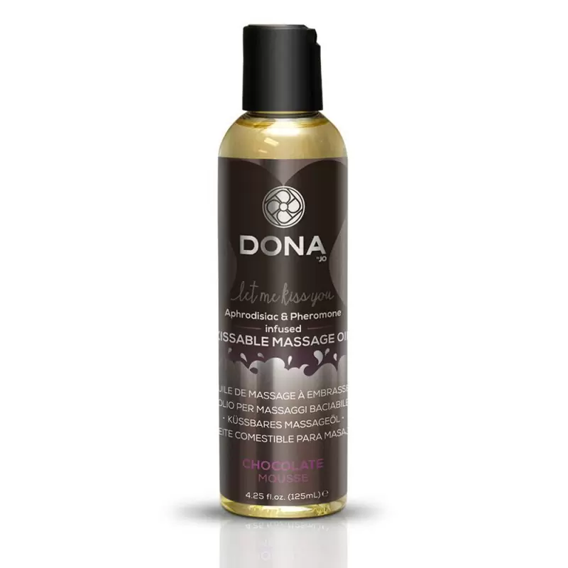Массажное масло для оральных ласк Dona Let Me Kiss You со вкусом шоколадного мусса – 125 мл