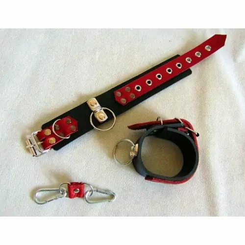 Наручники Elegant Black & Red