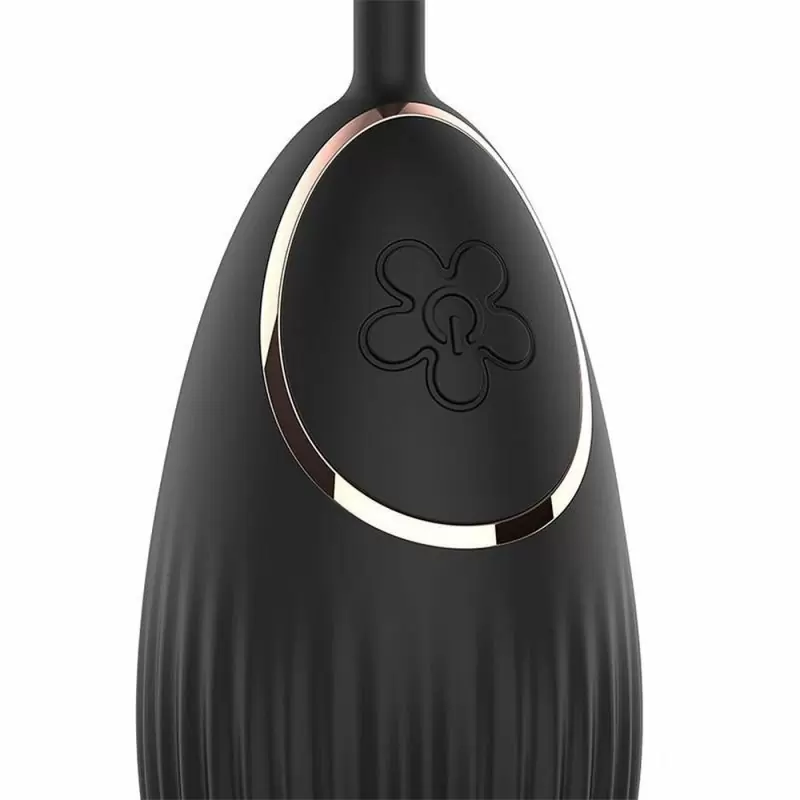 Ребристое виброяйцо Dream Love ANNE S DESIRE EGG WIRLESS TECHNOLOGY WATCHME BLACK / GOLD, с пультом Д/У, 8,5 см, 7 режимов, силикон