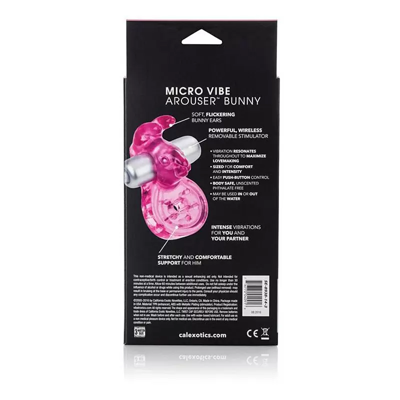Эракционное виброкольцо со стимулятором клитора Кролик Micro Vibe Arouser Bunny – розовый