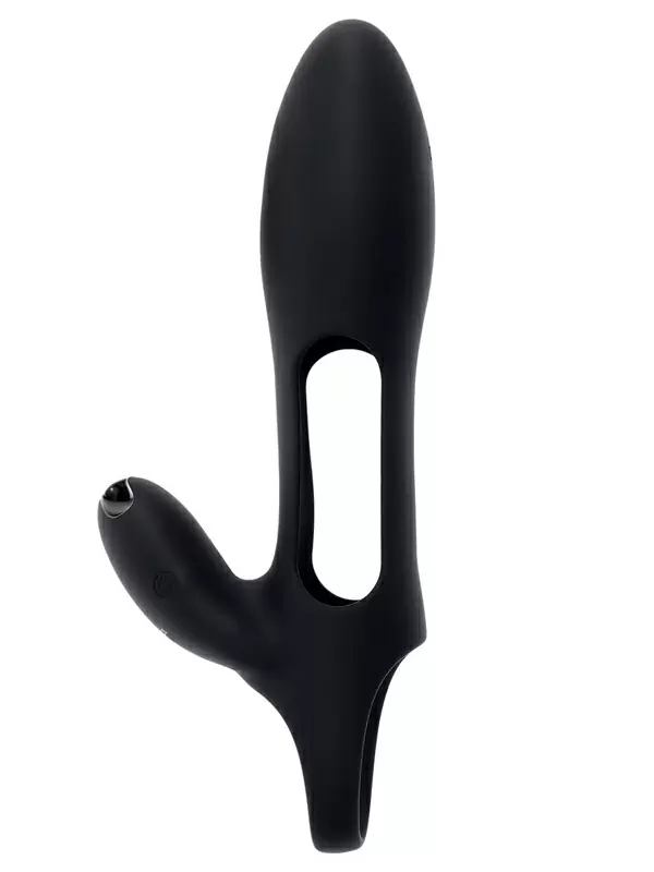 Двойная вибронасадка на пенис Evolved Nautilus, 15,2 см, 7 режимов, с пультом Д/У, силикон, черный