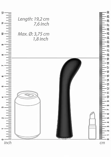 Гибкий вибратор Glimmer, 20,5 см, 10 режимов, силикон, черный