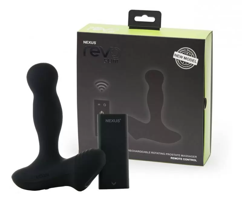 Массажер простаты Nexus Revo Slim с пультом ДУ - черный: 8 режимов работы, 34 комбинации, медицинский силикон