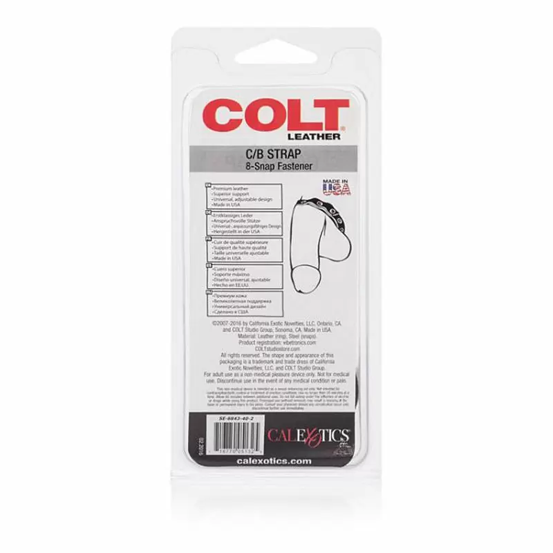 Кожаная утяжка на пенис Colt C/B Strap 8 Snap Fastener – черный