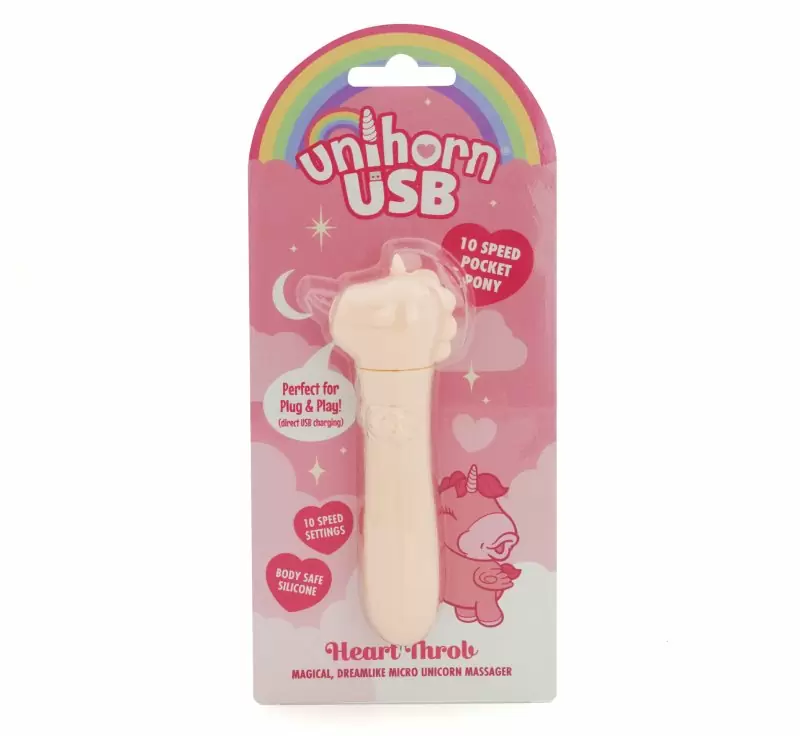 Вибропуля Unihorn USB - Heart Throb, светло-розовый