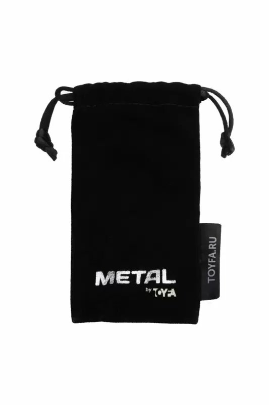 Средняя металлическая анальная втулка TOYFA Metal с кристаллом цвета алмаза - золотистый с белым