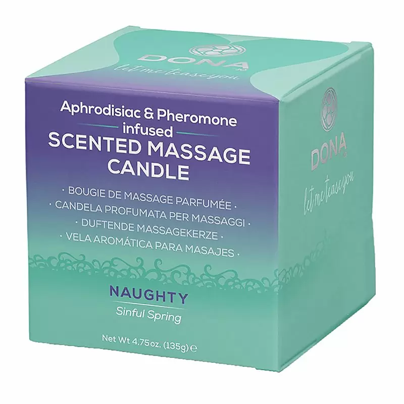Массажная свеча Dona Let Me Tease You Naughty с феромонами – весенний, 135 г