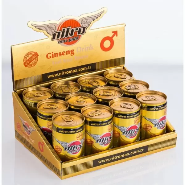 Газированный напиток c экстрактом женьшеня Nitro max Gold