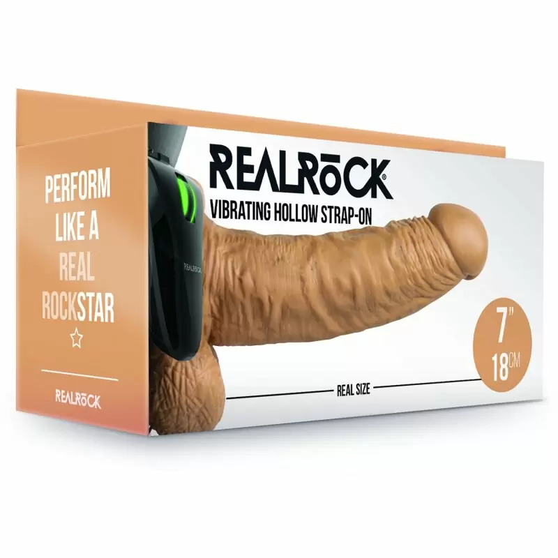 Мощный вибрострапон-фаллопротез Shots toys, с проводным пультом, 23 см, ПВХ , телесный