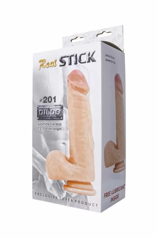 Реалистичный фаллоимитатор с мошонкой TOYFA RealStick #201 - телесный