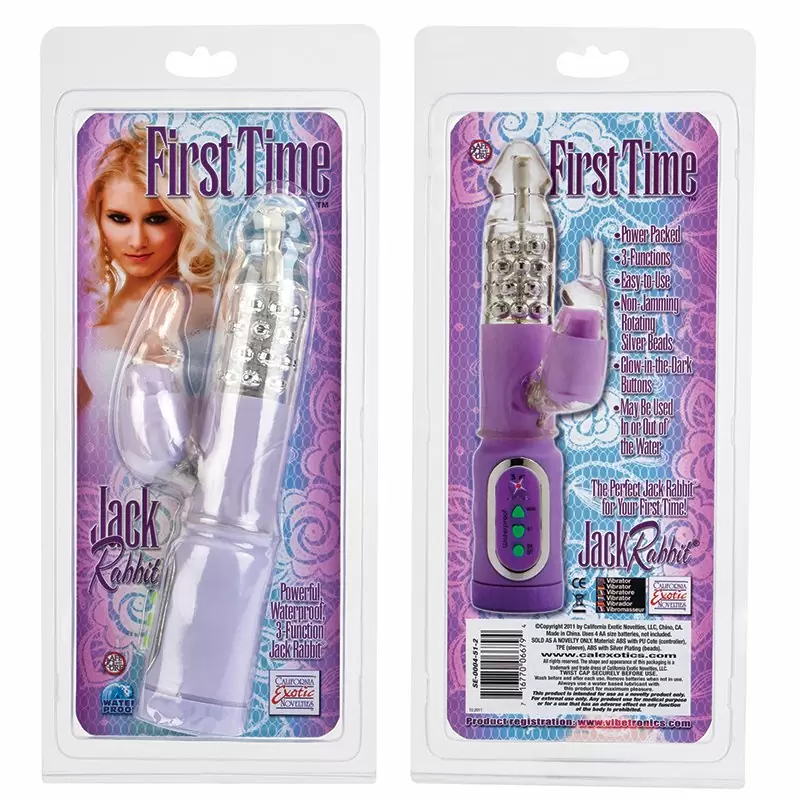 Фиолетовый хай-тек вибратор First Time Jack Rabbits со стимуляцией клитора