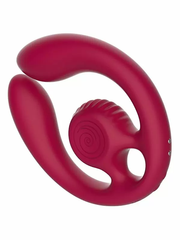 Гибкий вибратор для пар SVibe Snail GIZI Duo, синхронная стимуляция, пульт ДУ, бордовый