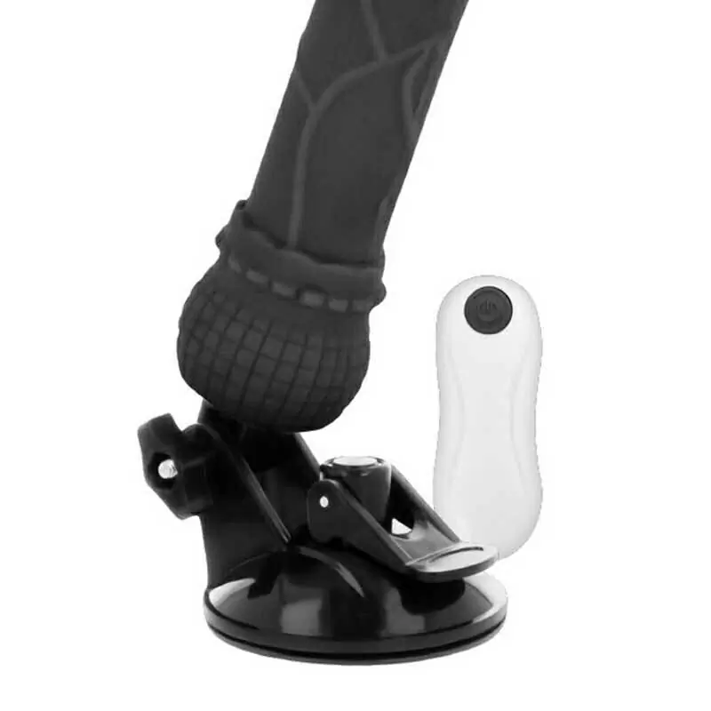 Вибратор реалистик без мошонки на присоске Basecock Realistic Vibrator Remote Control, черный