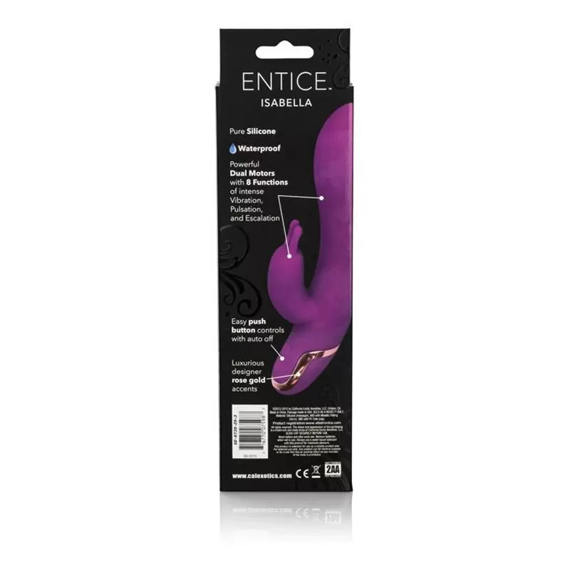 Вибромассажер со стимуляцией клитора Entice Isabella – малиновый