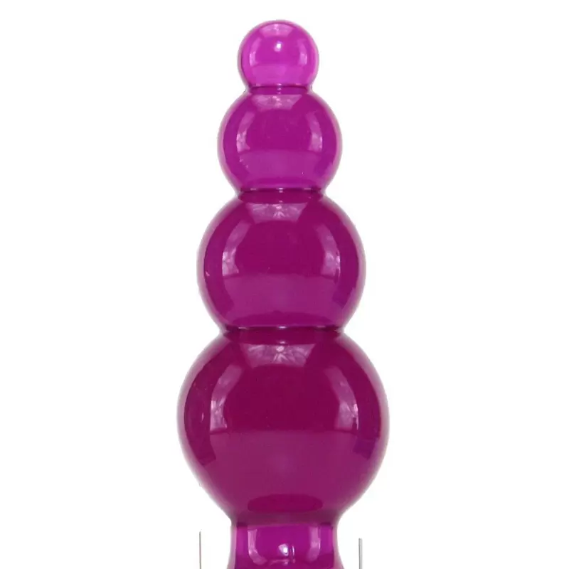 Анальная пробка с кольцом Jolie Ripples Large – фиолетовая