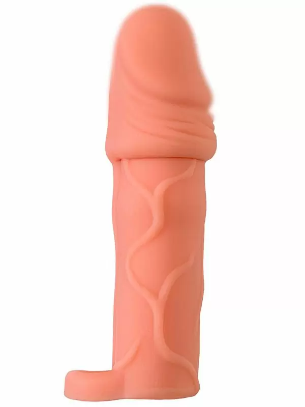 Реалистичная насадка-удлинитель TOYFA XLover, с кольцом-подхватом мошонки 16 см, TPE, телесный