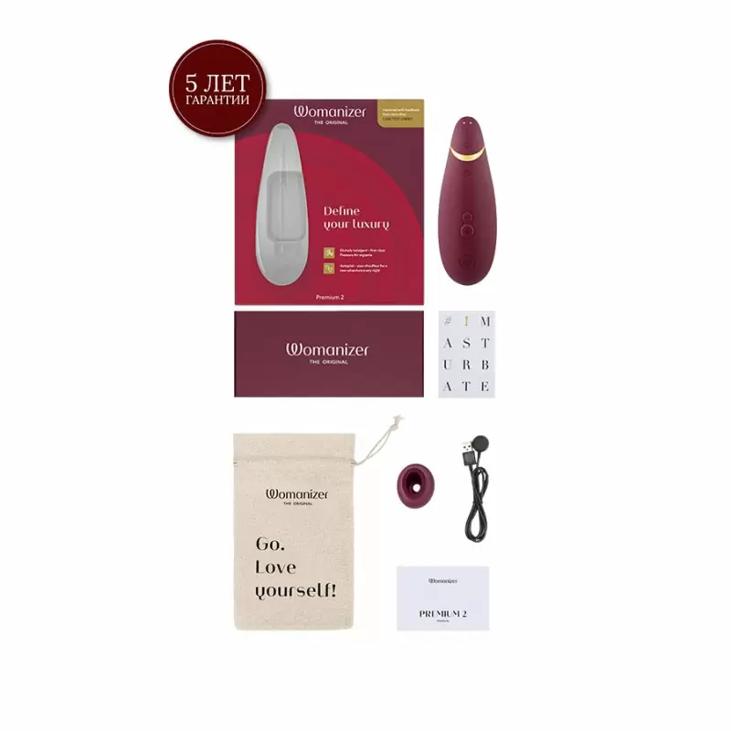 Вакуумный клиторальный стимулятор Womanizer Premium – красный