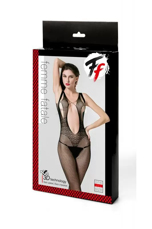 Открытый ажурный кетсьюит - сетка с доступом к попке Femme Fatale