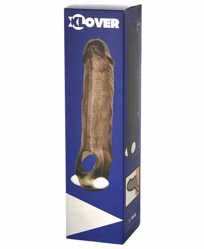 Увеличивающая вибронасадка TOYFA XLover с петлей на мошонку — 12,5 см, серая