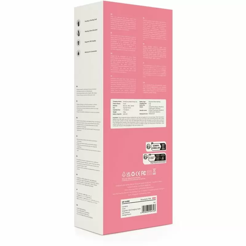 Мощный вибратор-кролик с функцией пенетрации Avery Strawberry Pink