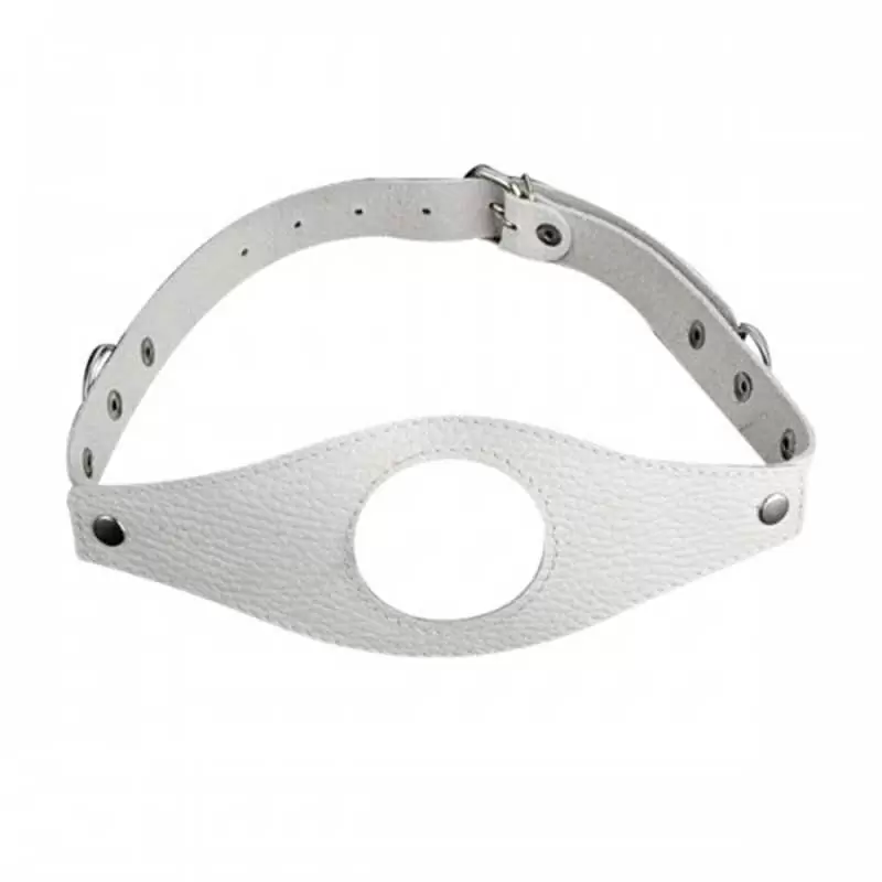 Кожаный кляп Sitabella открытый – белый