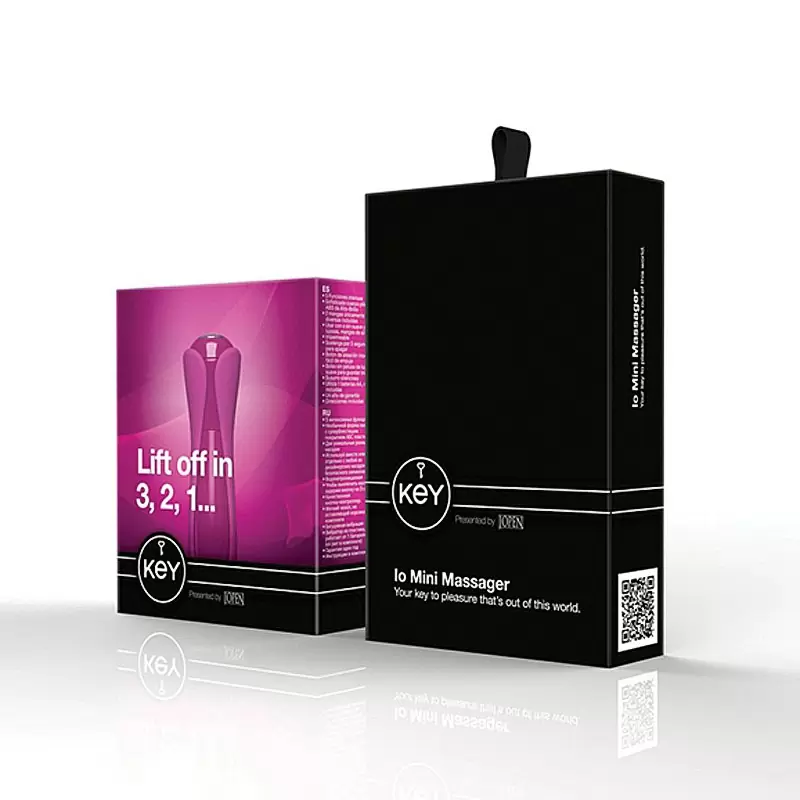 Дизайнерский мини массажер с двумя насадками Io - Pink