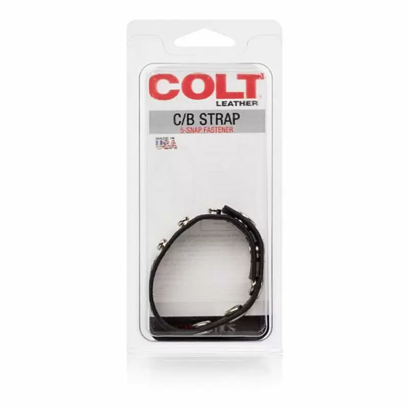 Кожаная утяжка на пенис Colt C/B Strap 5-Snap Fastener – черный