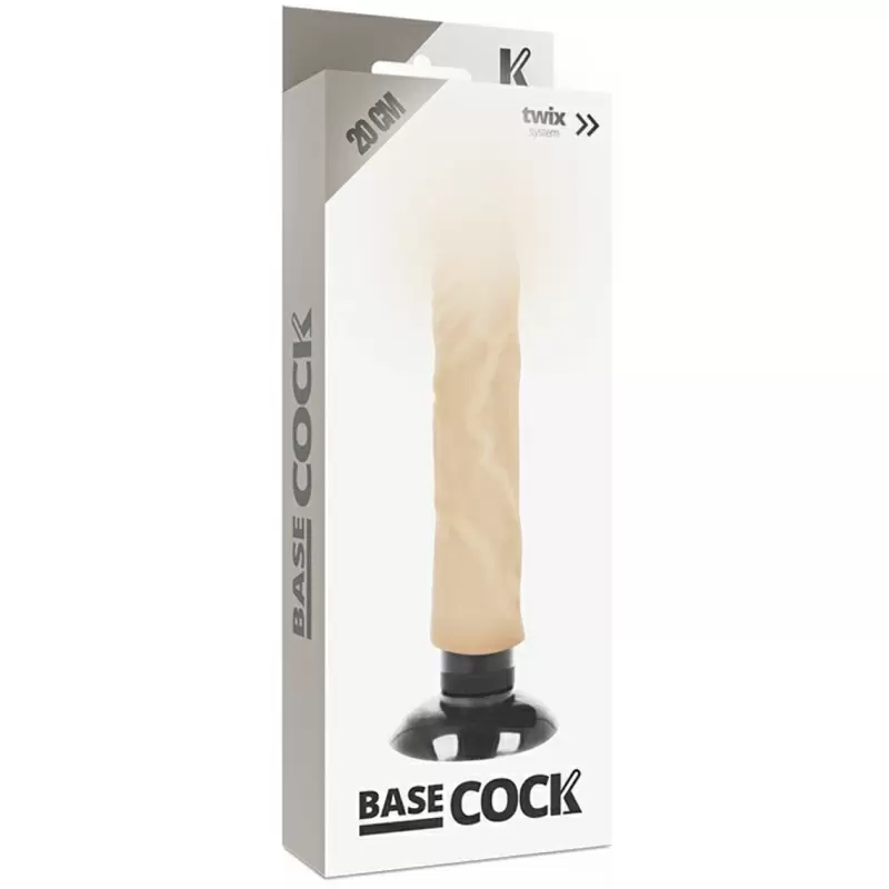 Вибромассажер BASECOCK REALISTIC VIBRATOR 2-1 FLESH 20CM