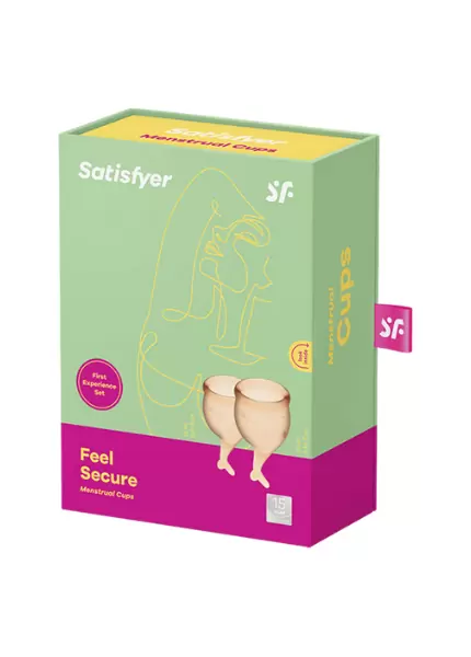 Набор менструальных чаш Satisfyer Feel secure Menstrual Cup, 15 и 20 мл, силикон, оранжевый