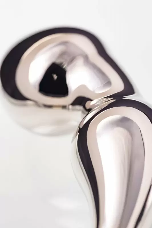 Металлический анальный стимулятор TOYFA с украшением цвета алмаза - серебристый