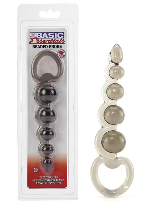 Анальная цепочка Basic Essentials Beaded Probes гибкая – серый