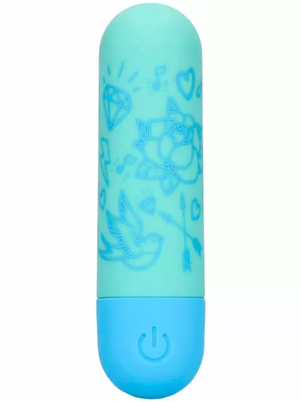 Вибропуля Shots Toys I’m Drawn to You, 10 скоростей, зелёная с голубым