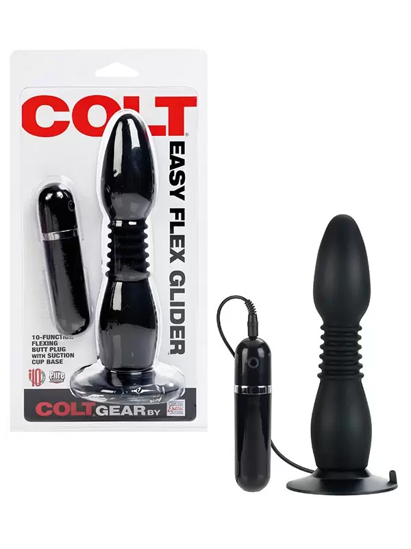 Гибкая анальная пробка с вибрацией COLT Easy Flex Glider – черная