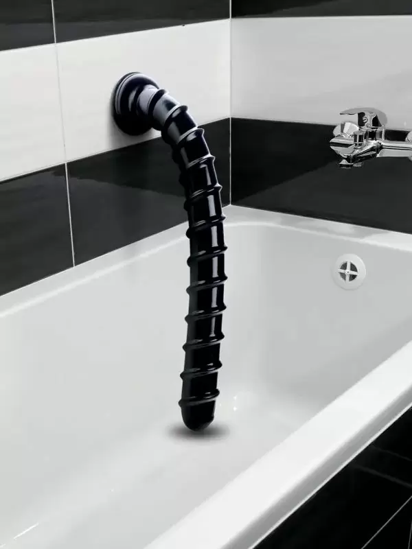 Огромный фаллоимитатор Anal Snake Dildo, ребристый, 50,8 см, ПВХ, черный