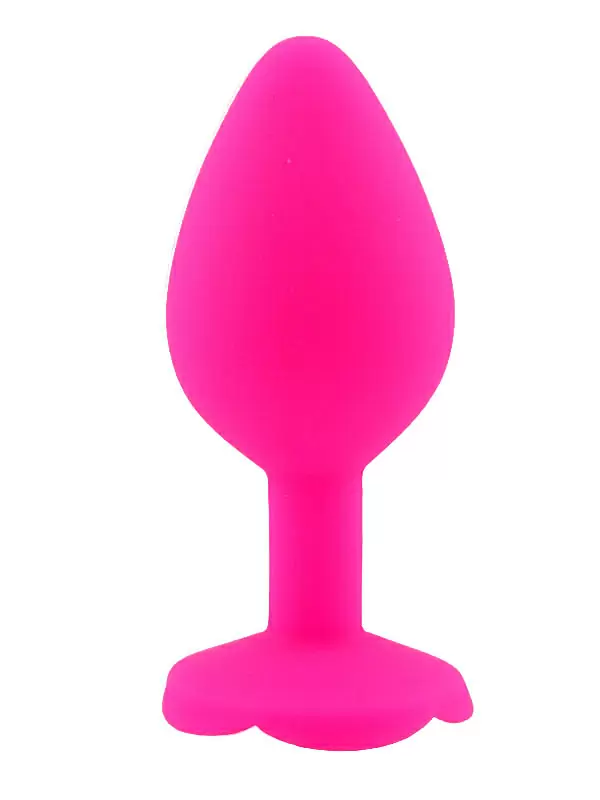 Анальная пробка Kanikule, с ограничителем в форме розочки, размер M, розовая