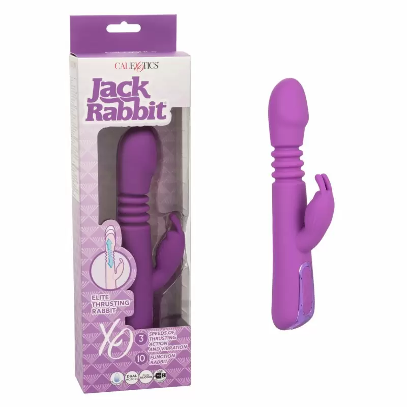 Вибратор-кролик Jack Rabbit Elite Thrusting Rabbit, с функцией пенетрации, 23,5 см, 10 режимов, силикон, фиолетовый