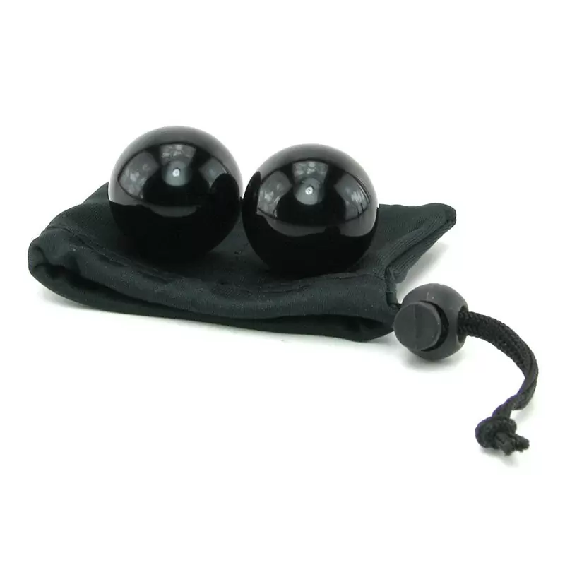 Вагинальные шарики Medium Black Glass Ben-Wa Balls