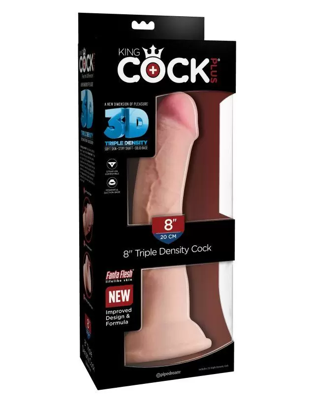 Фаллоимитатор на присоске King Cock Plus 8 Triple Density Cock - Flesh