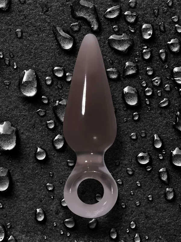 Анальная пробка малая с кольцом Jolie Pleasures - Charcoal