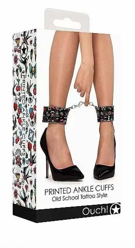 Наножники на цепочке Printed Ankle Cuffs Old School Tattoo Style