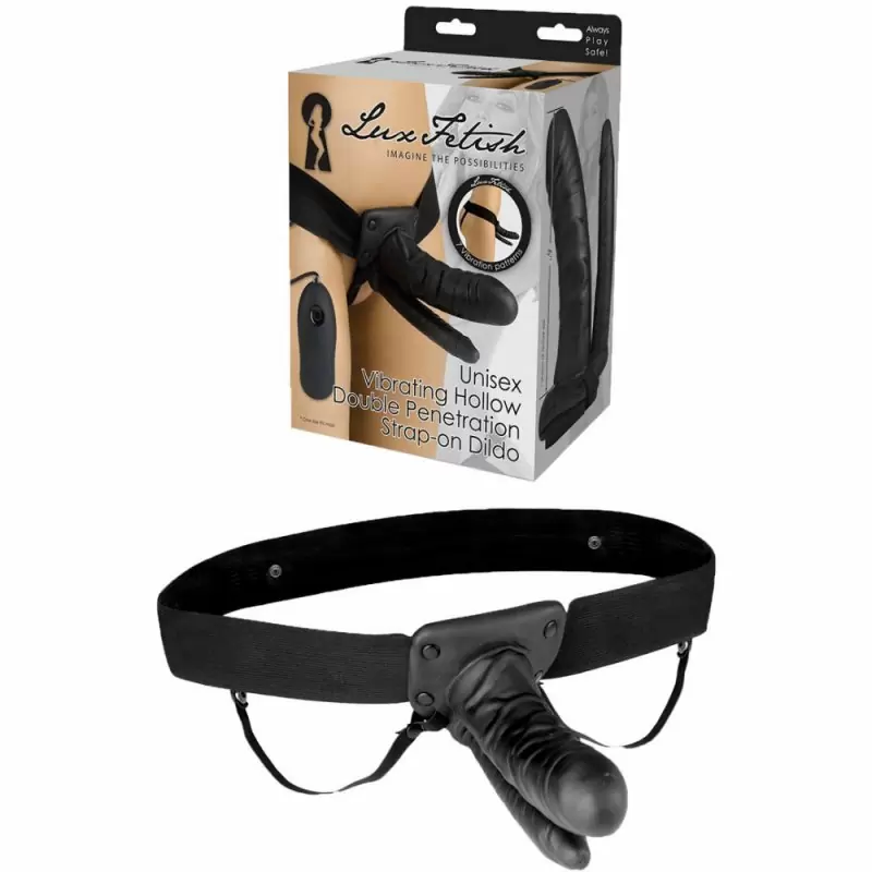 Вибрирующий полый фаллоимитатор с двойным проникновением Lux Fetish
